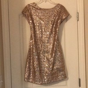 White House Black Market Gold Sequin Dress